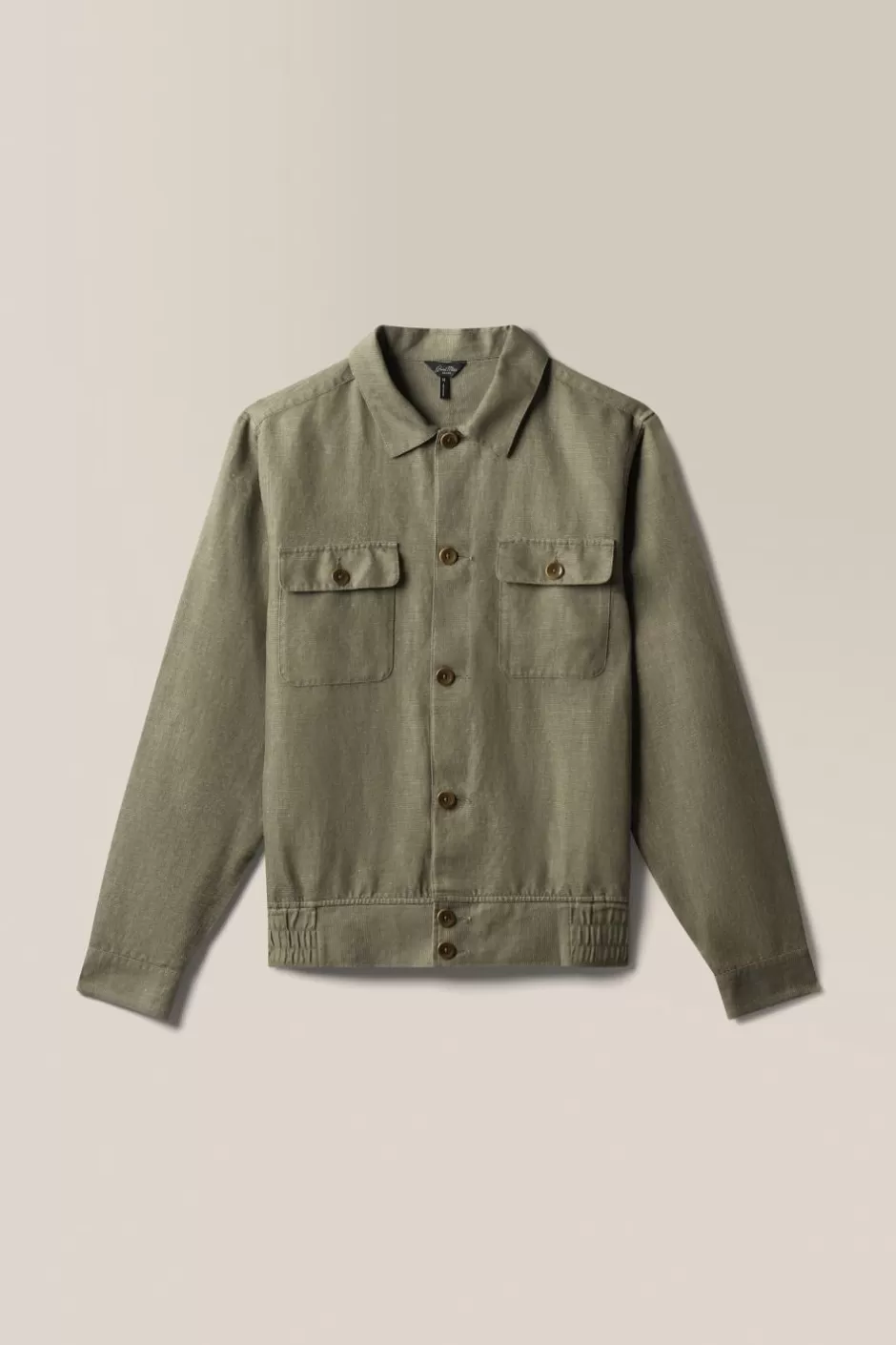 Men Good Man Brand Jackets | Button-Front Collar Jacket | Linen Blend