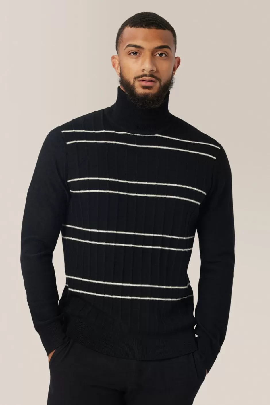 Men Good Man Brand Knitwear | Drop Needle Turtleneck | Merino Wool