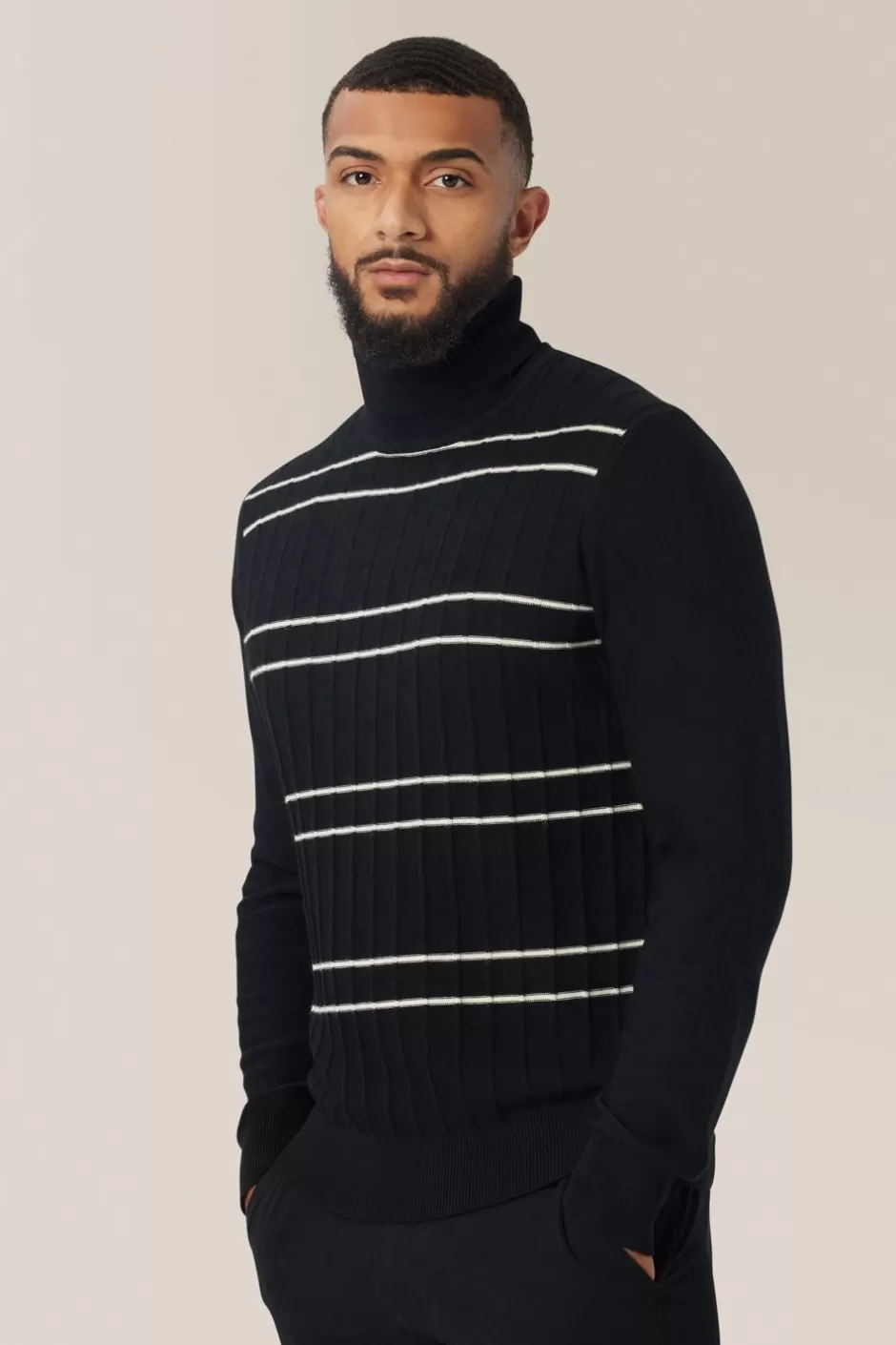 Men Good Man Brand Knitwear | Drop Needle Turtleneck | Merino Wool