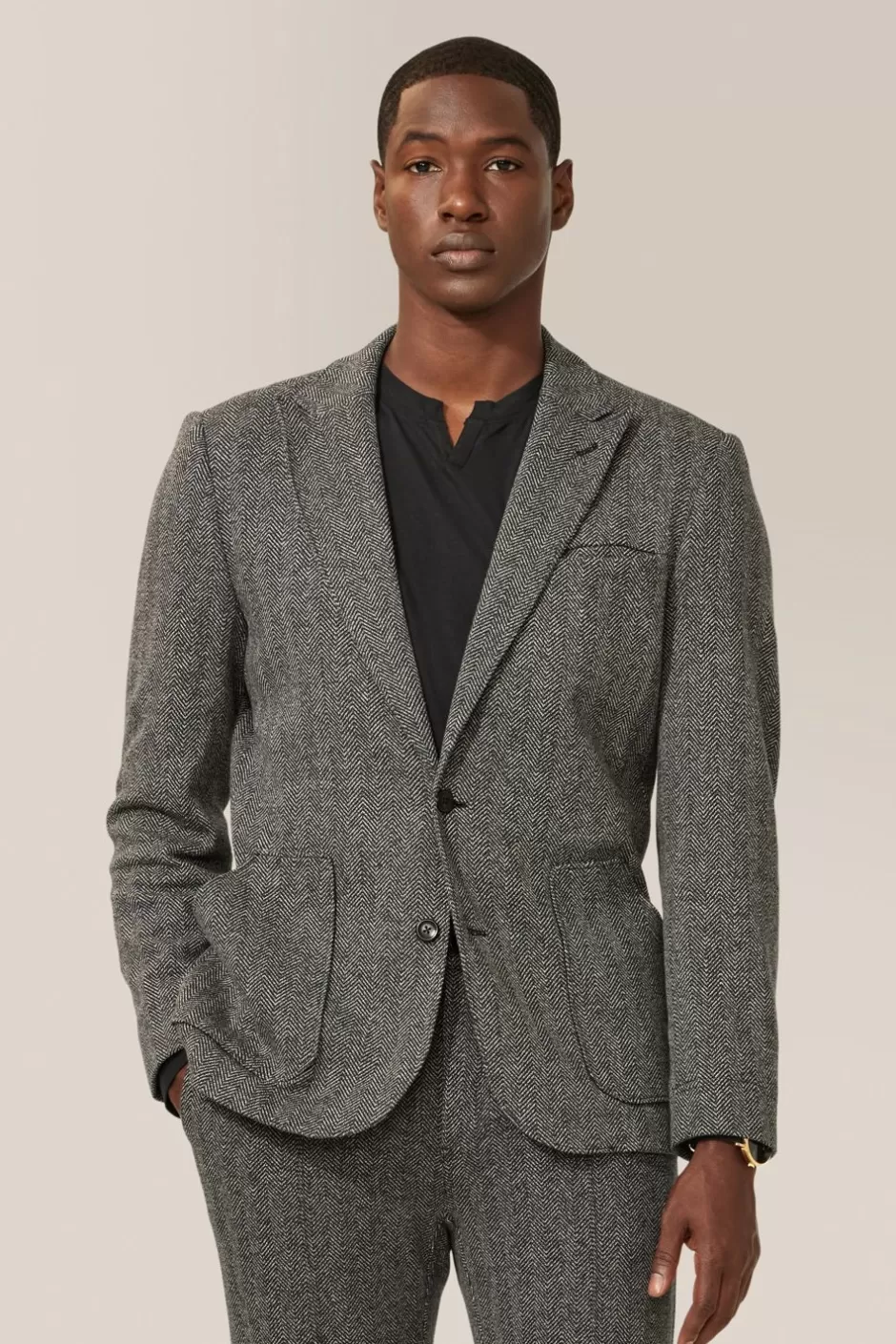 Men Good Man Brand Jackets | Hollis Blazer | Responsible Herringbone Cotton