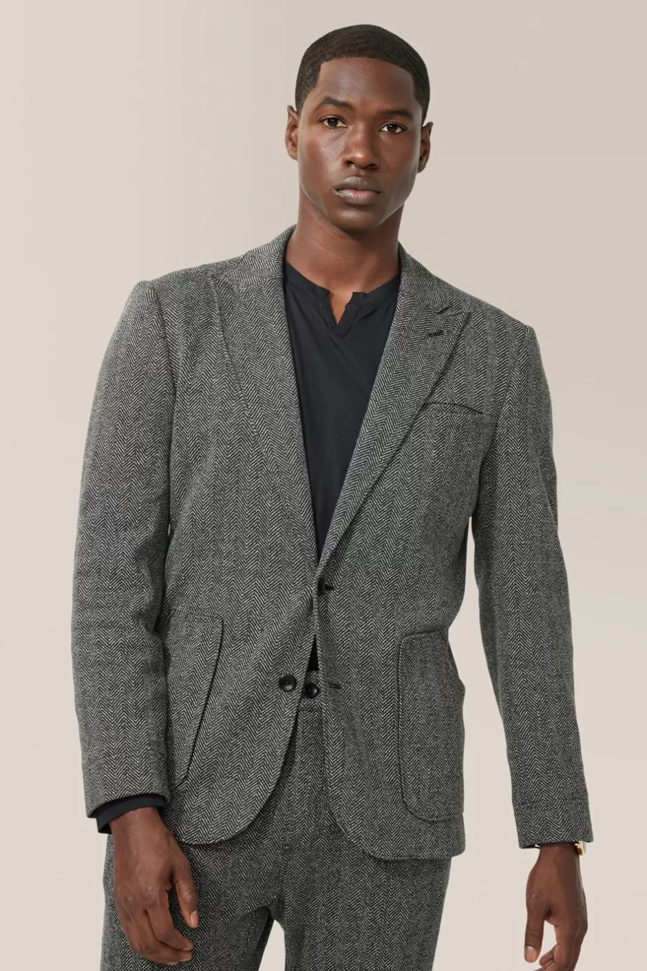 Men Good Man Brand Jackets | Hollis Blazer | Responsible Herringbone Cotton