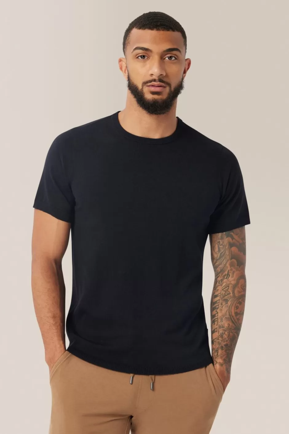 Men Good Man Brand Tees | Knit Tee | Organic Cotton & Recycled Cashmere