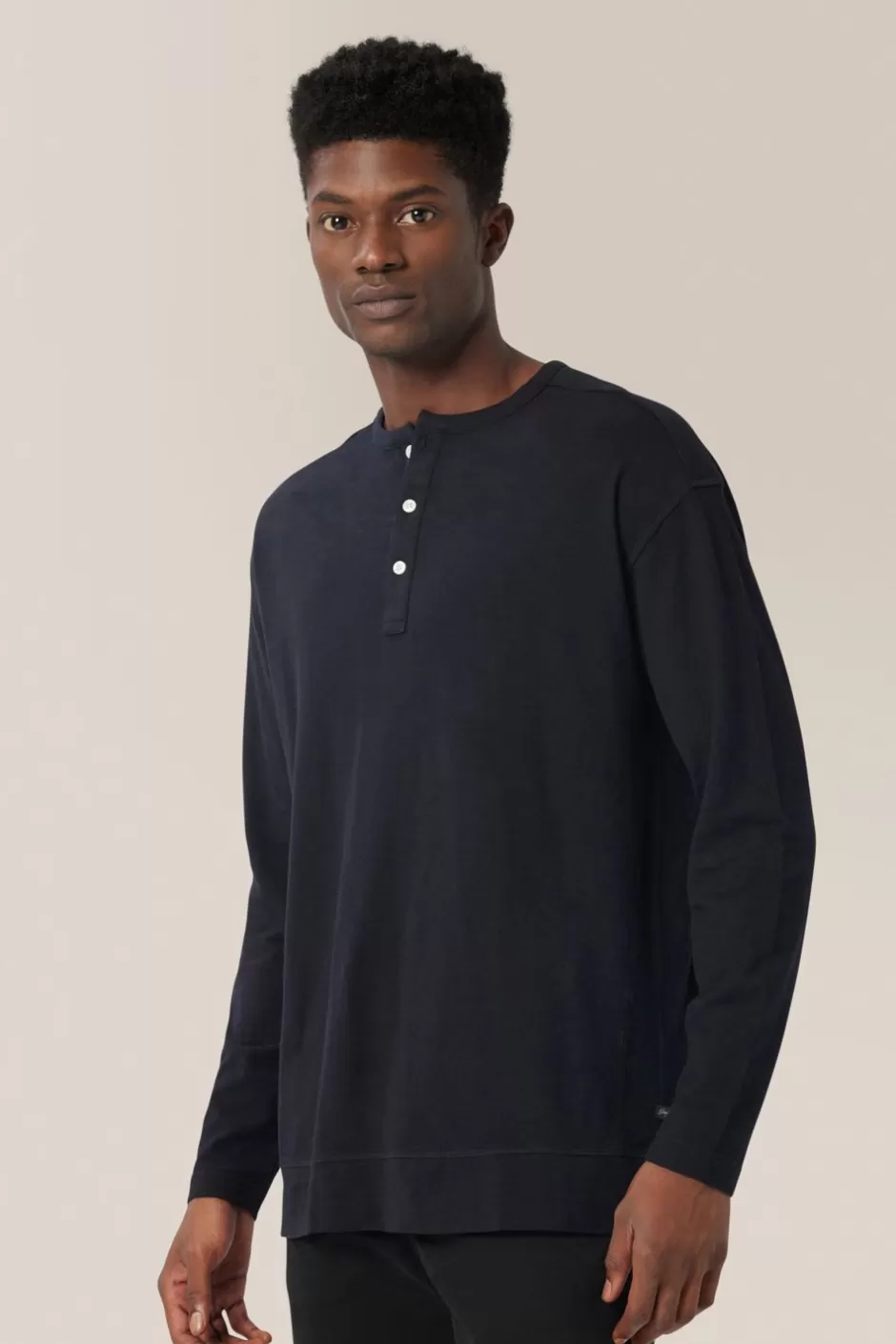 Men Good Man Brand Tees | Relaxed Henley | Cotton