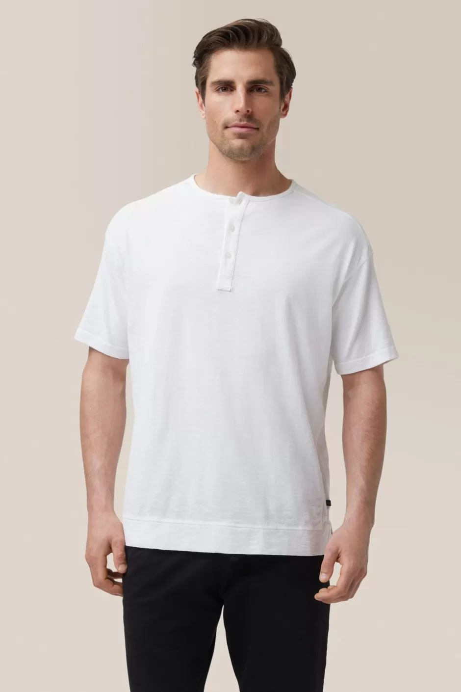 Men Good Man Brand Tees | Short Sleeve Henley | Soft Slub Jersey