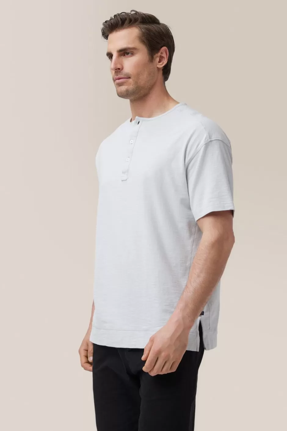 Men Good Man Brand Tees | Short Sleeve Henley | Soft Slub Jersey