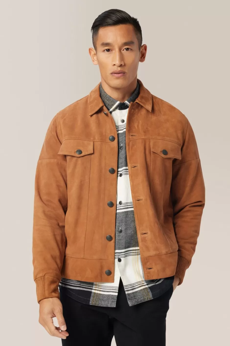 Men Good Man Brand Jackets | Suede Jean Jacket | Lamb Suede