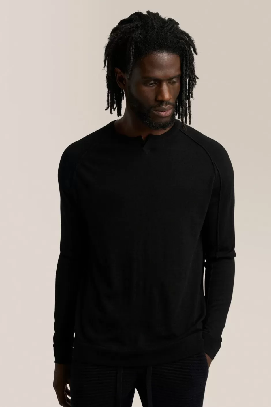 Men Good Man Brand Knitwear | V-Notch Crew Sweater | Merino Wool